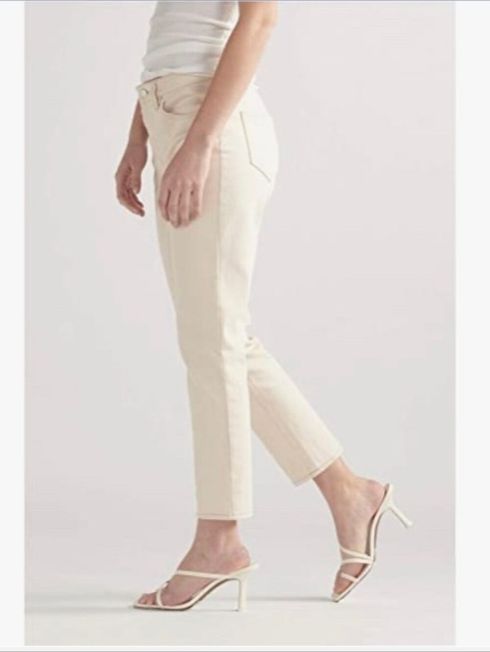 NWT Thakoon Ecru Minimalist Classic Straight Leg Cropped Jeans Size 6